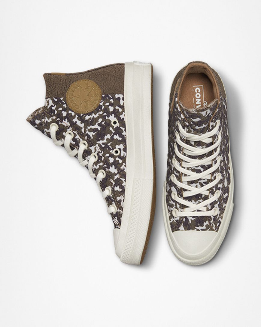 Tenisky Vysoke Converse Chuck 70 Split Upper Jacquard Camo Damske Hnede Tmavo | SK GPA5S5